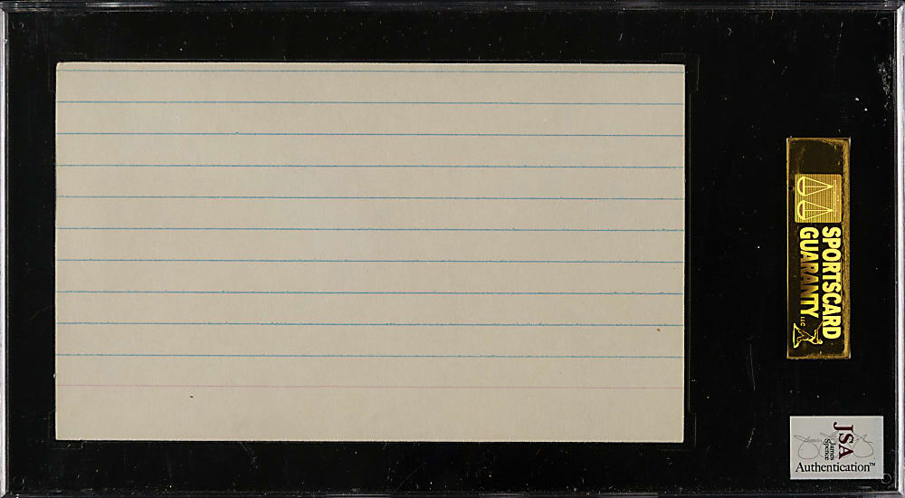 Ted Lyons Signed Index Card - SGC/JSA