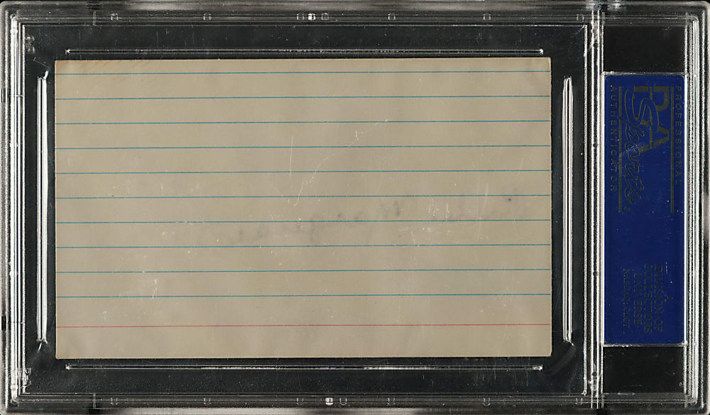 Rube Marquard Signed Index Card PSA/DNA GEM MINT 10