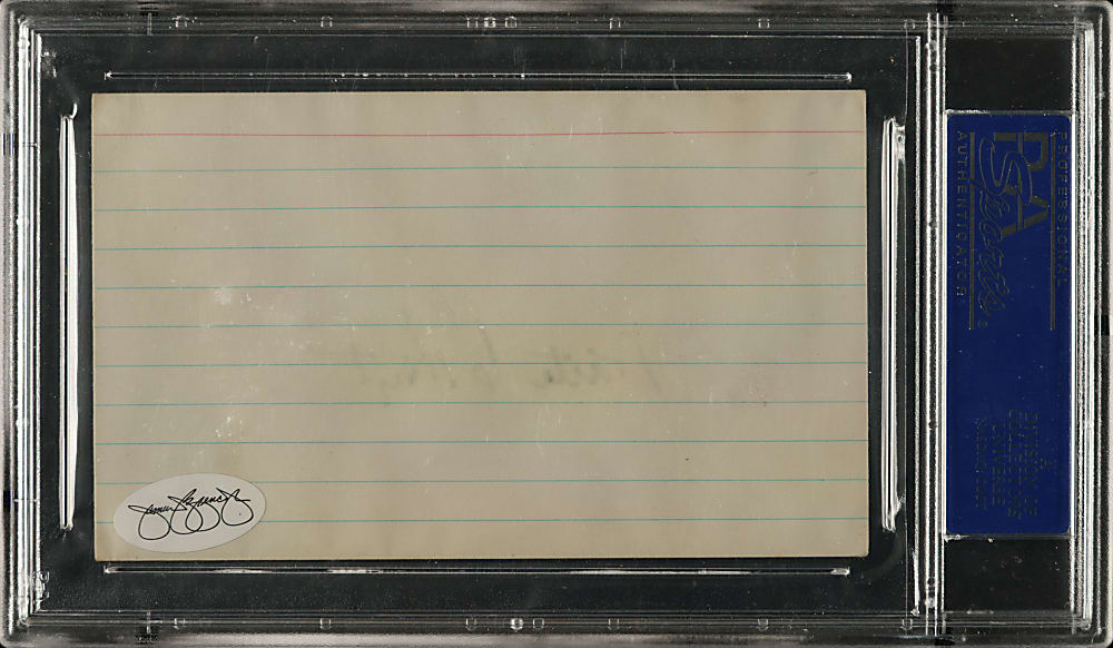 Waite Hoyt Signed Index Card PSA/DNA GEM MINT 10