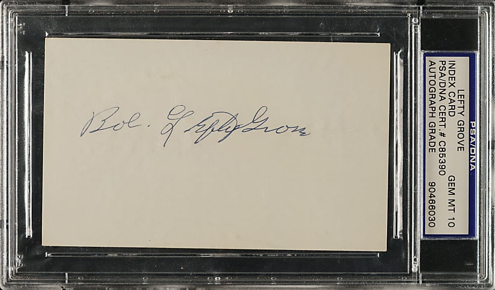 Lefty Grove Signed Index Card PSA/DNA GEM MINT 10
