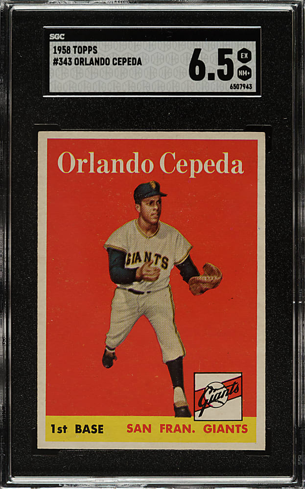 1958 Topps #343 Orlando Cepeda Rookie SGC EX/NM+ 6.5