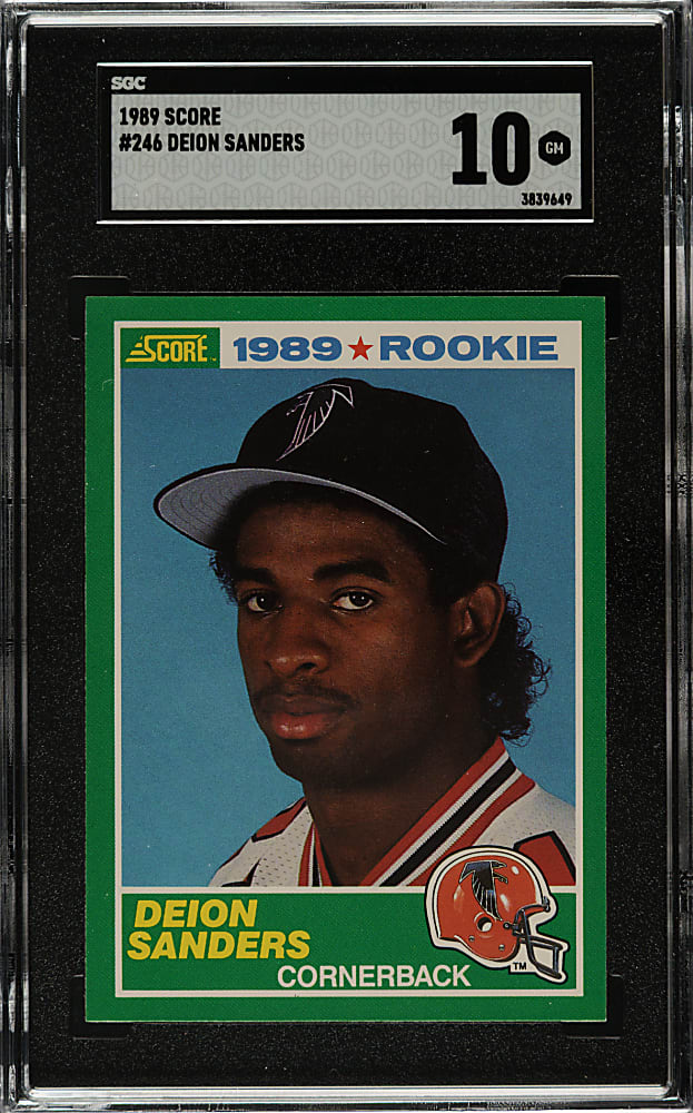1989 Score Football #246 Deion Sanders Rookie SGC GEM MINT 10