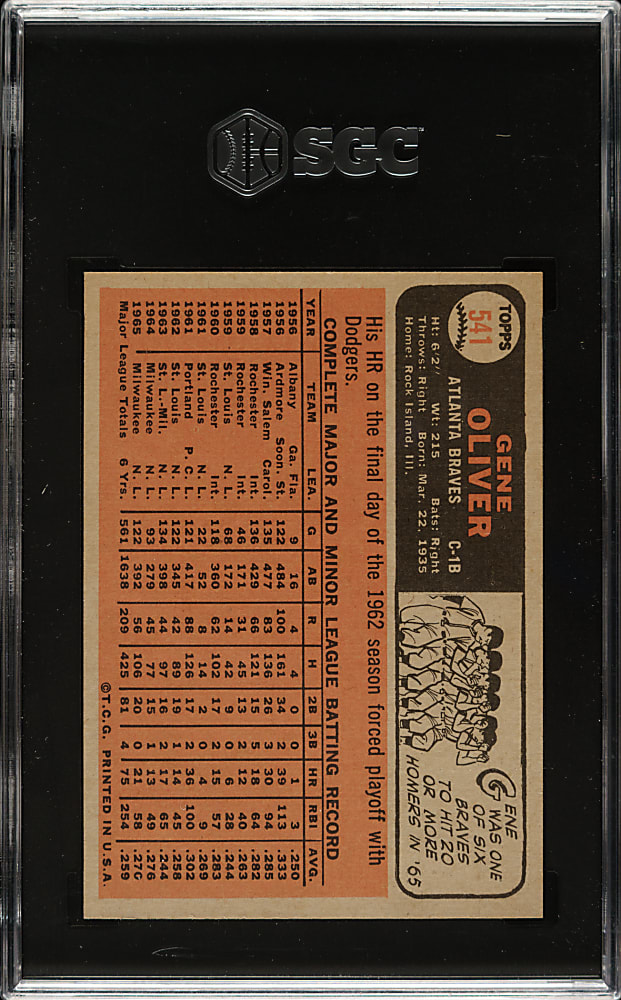 1966 Topps #541 Gene Oliver SGC MINT 9