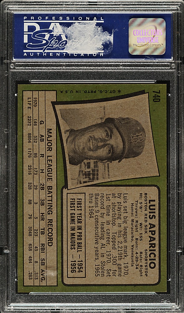1971 Topps #740 Luis Aparicio PSA NM-MT 8