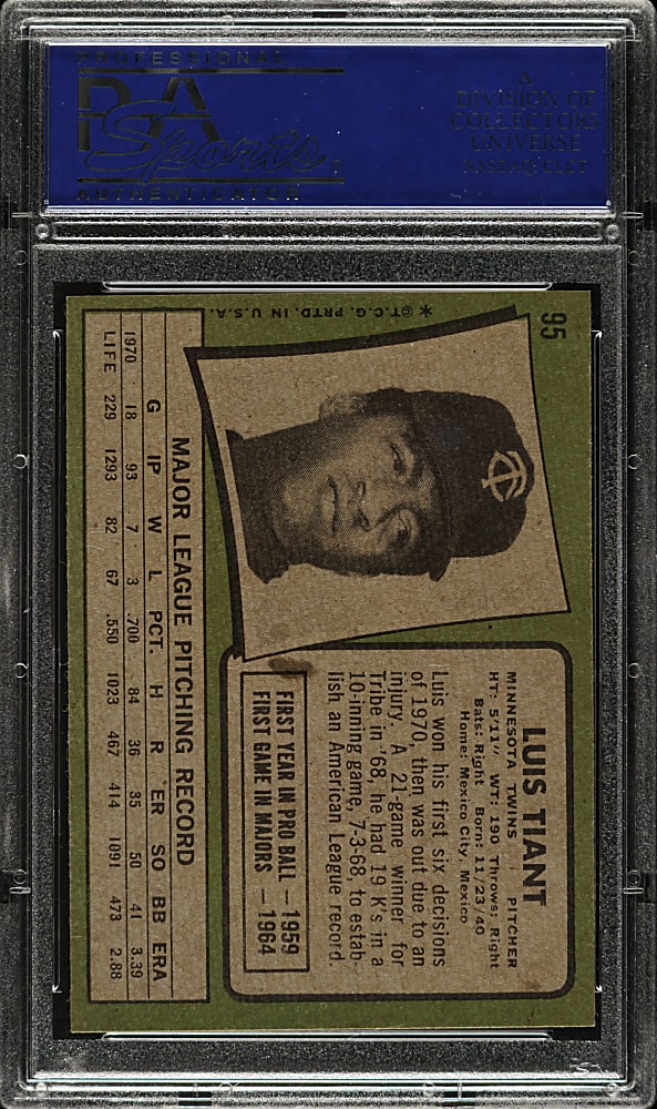 1971 Topps #95 Luis Tiant PSA NM-MT 8