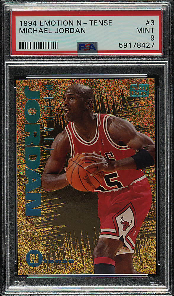 1994-1995 Skybox Basketball Emotion N-Tense #3 Michael Jordan PSA MINT 9