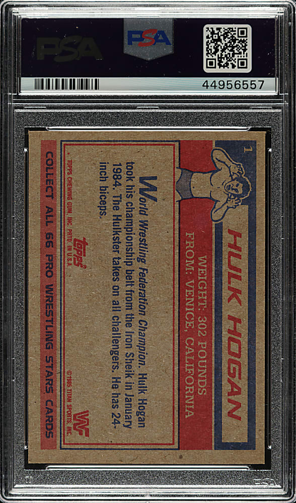 1985 Topps "WWF Pro Wrestling Stars" #1 Hulk Hogan PSA NM-MT 8