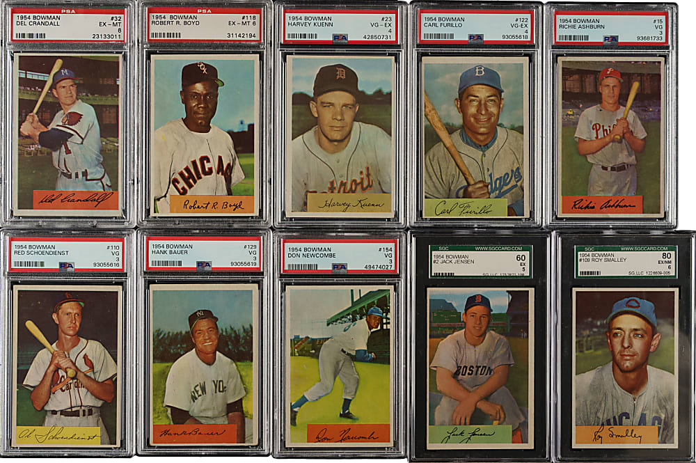 1954 Bowman PSA- and SGC-Graded Collection (14) Including Gil Hodges, Roy Campanella, and Whitey Ford