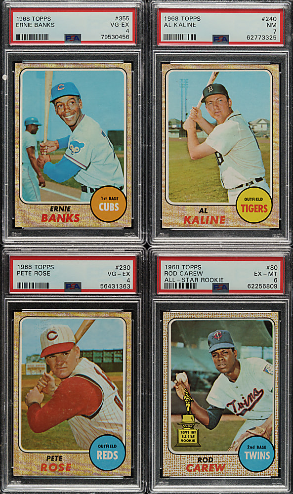 1968 Topps PSA-Graded Collection (14) Including Rod Carew, Pete Rose, and Ernie Banks