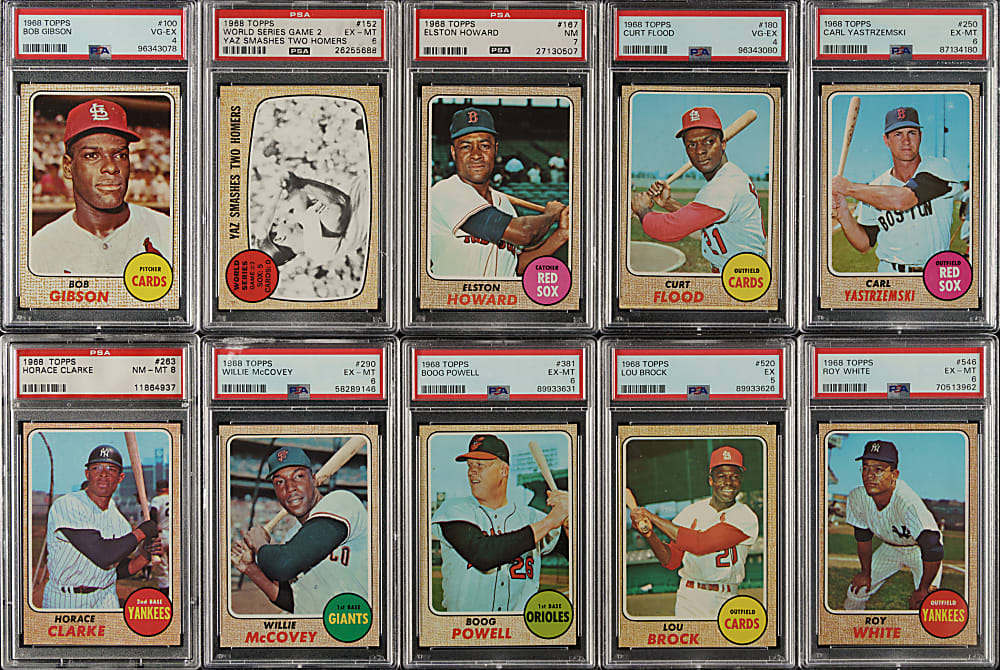 1968 Topps PSA-Graded Collection (14) Including Rod Carew, Pete Rose, and Ernie Banks
