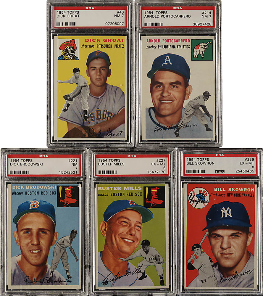 1954 Topps PSA NM 7 and EX-MT 6 Collection (5)