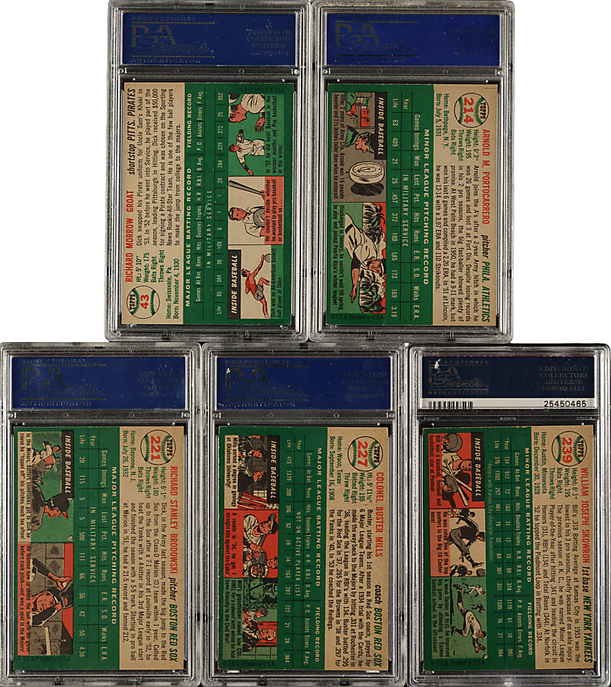1954 Topps PSA NM 7 and EX-MT 6 Collection (5)