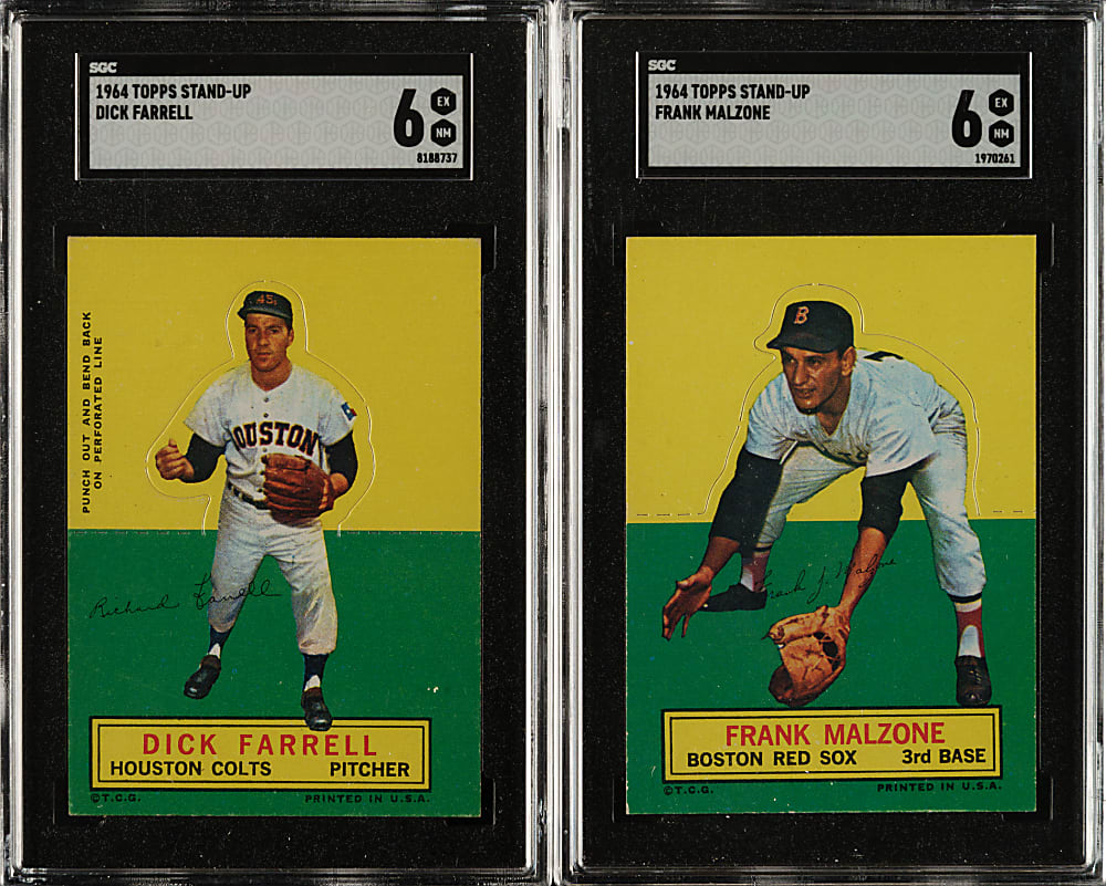 1964 Topps Stand-Up Dick Farrell and Frank Malzone SGC EX/NM 6 Pair