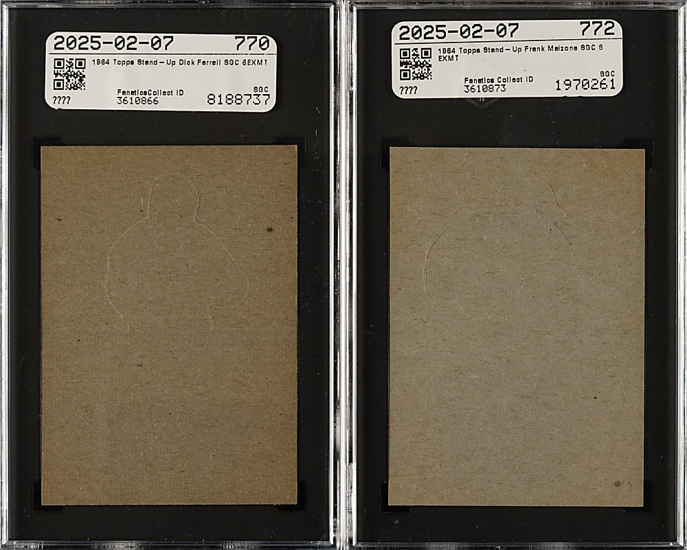 1964 Topps Stand-Up Dick Farrell and Frank Malzone SGC EX/NM 6 Pair