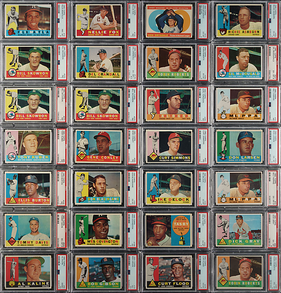 1960 Topps PSA- and SGC-Graded Collection (37) Including Warren Spahn, Whitey Ford, and Jim Kaat Rookie