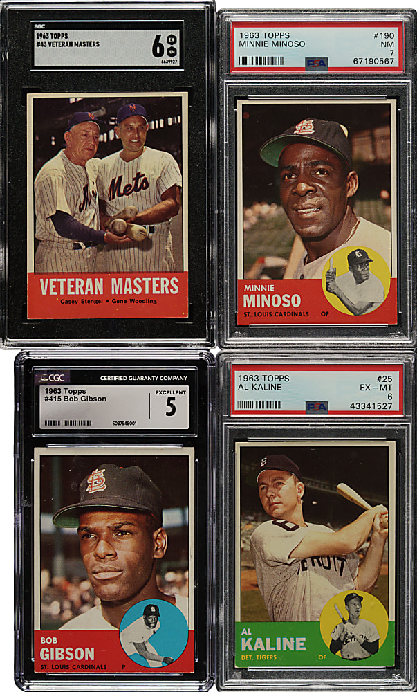 1963 Topps PSA-, SGC-, and CGC-Graded Collection (13) Including Al Kaline, Minnie Minoso, and Bob Gibson