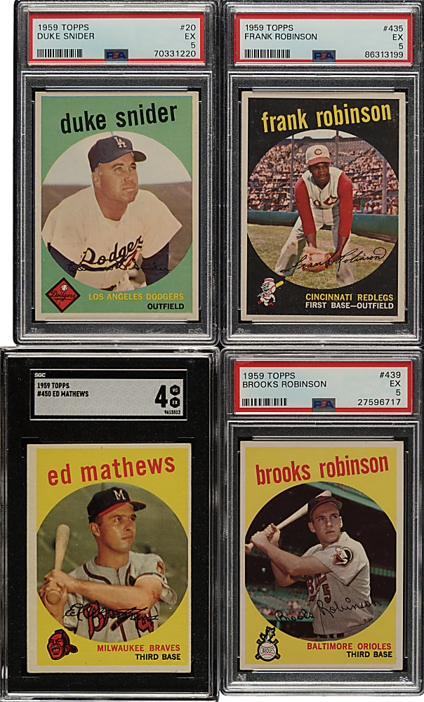 1959 Topps PSA-, SGC-, and CGC-Graded Collection (29) Including Hank Aaron, Al Kaline, and Duke Snider