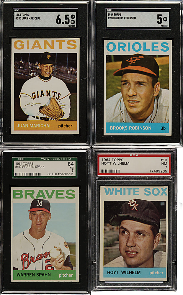 1964 Topps PSA- and SGC-Graded Collection (11) Including Lou Brock, Warren Spahn, and Brooks Robinson