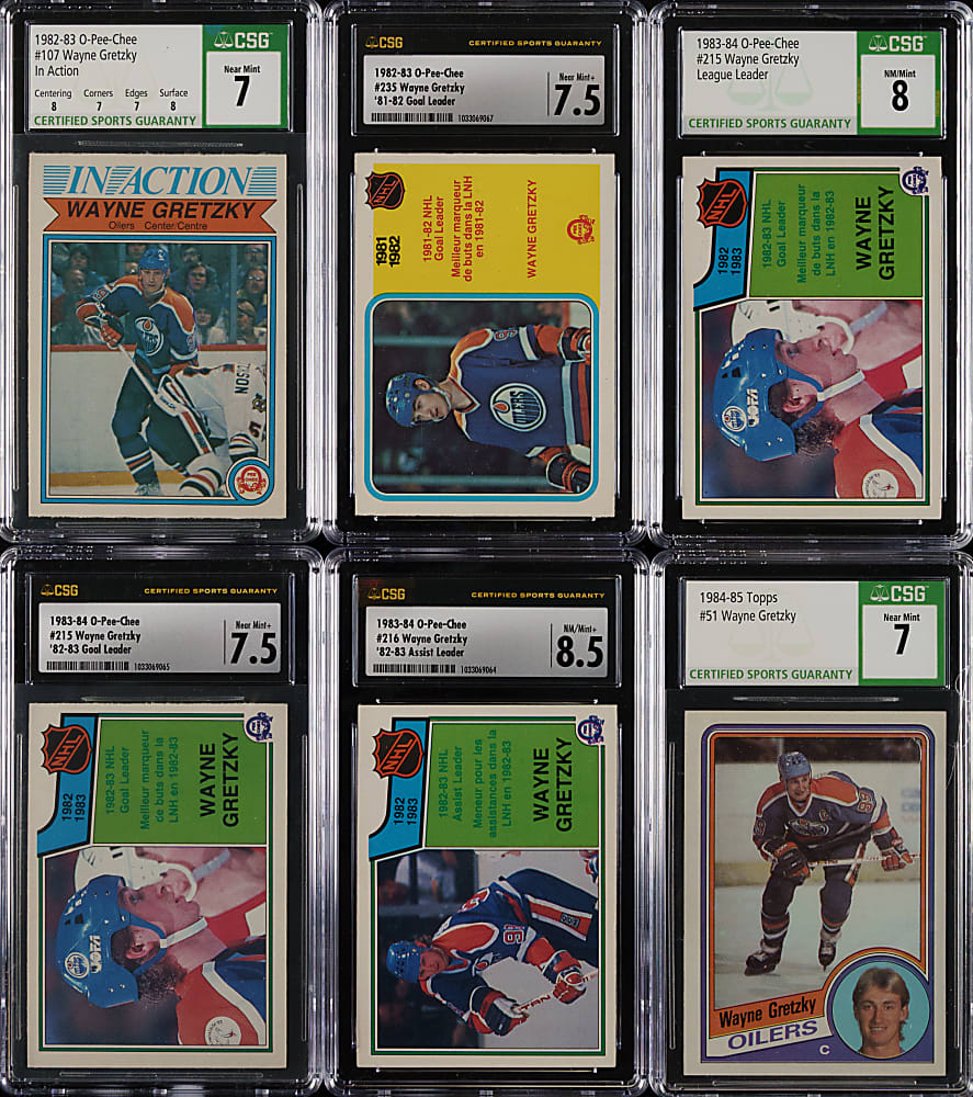 1981-1982 to 1985-1986 Topps and O-Pee-Chee Hockey Wayne Gretzky CSG-Graded Collection (10)