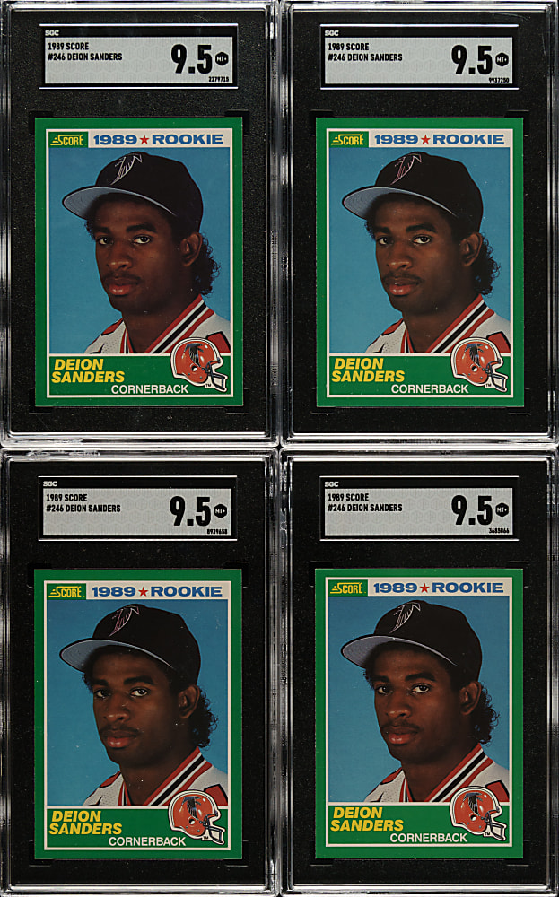 1989 Score Football #246 Deion Sanders Rookie SGC MINT+ 9.5 Collection (4)