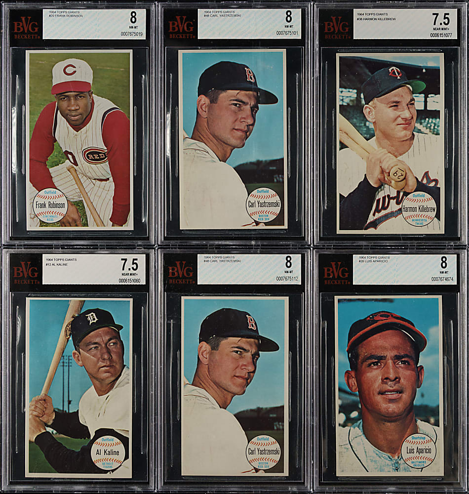 1964 Topps Giants Hall of Fame BVG-Graded Collection (6)