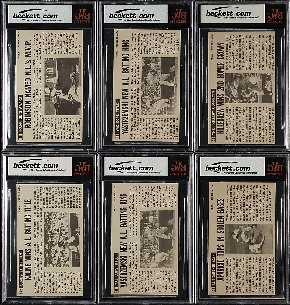 1964 Topps Giants Hall of Fame BVG-Graded Collection (6)