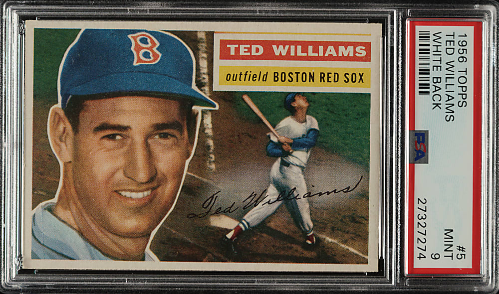 1956 Topps #5 Ted Williams White Back PSA MINT 9