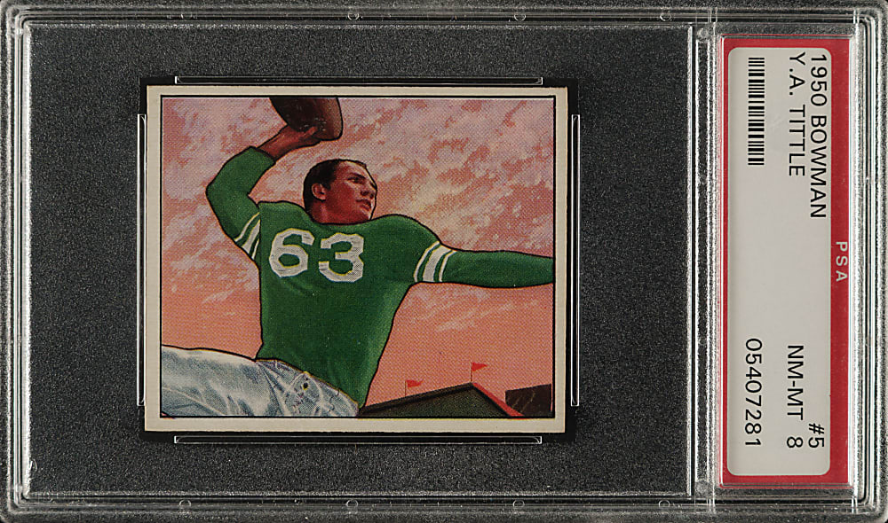1950 Bowman Football #5 Y. A. Tittle Rookie PSA NM-MT 8