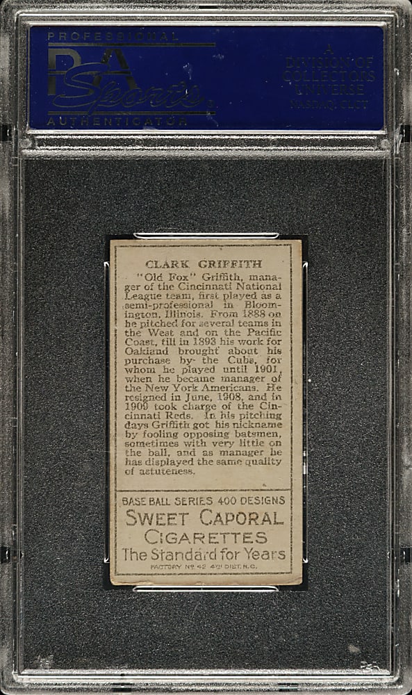 1911 T205 Gold Border Clark Griffith PSA EX 5