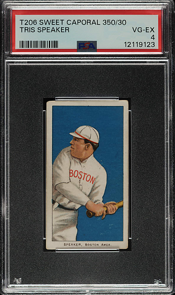 1909-1911 T206 White Border Tris Speaker Rookie PSA VG-EX 4