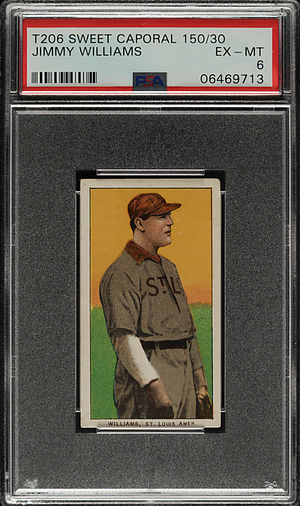 1909-1911 T206 White Border Jimmy Williams PSA EX-MT 6