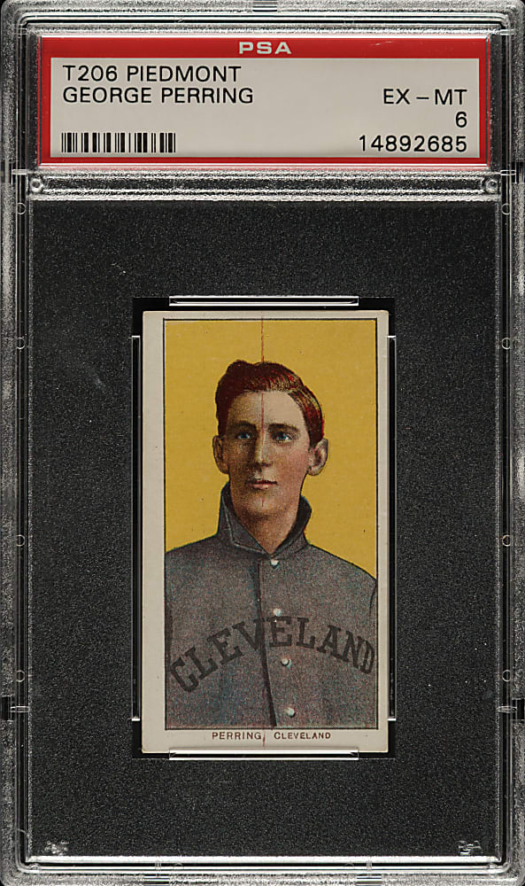 1909-1911 T206 White Border George Perring PSA EX-MT 6