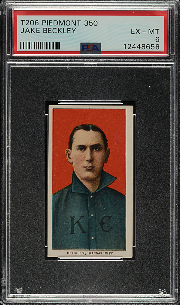 1909-1911 T206 White Border Jake Beckley PSA EX-MT 6