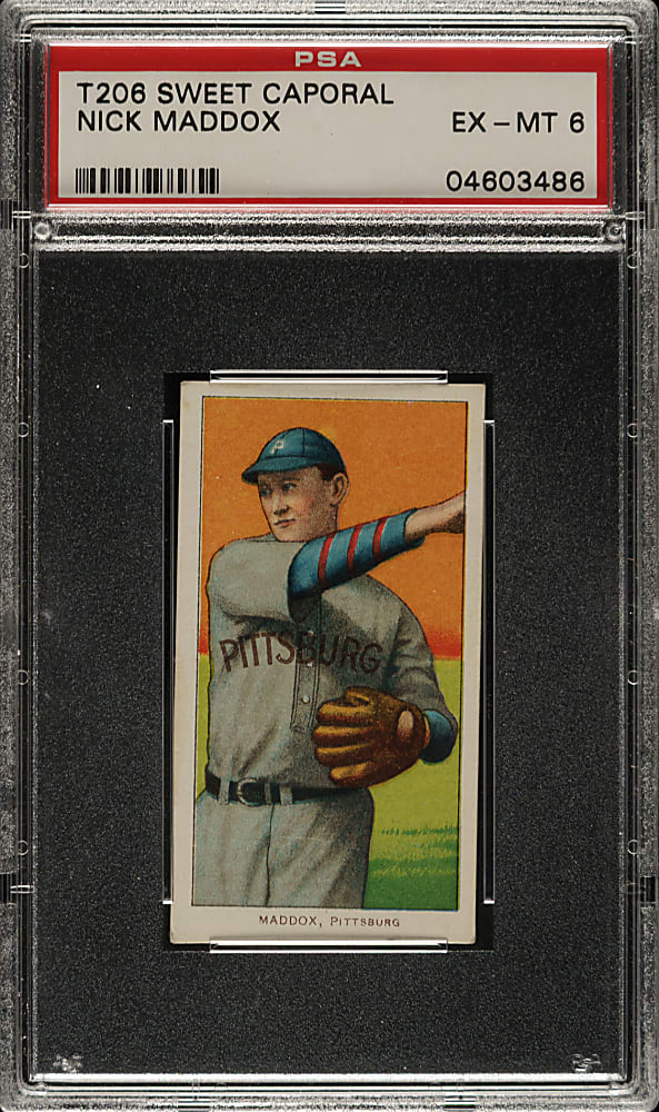 1909-1911 T206 White Border Nick Madox PSA EX-MT 6