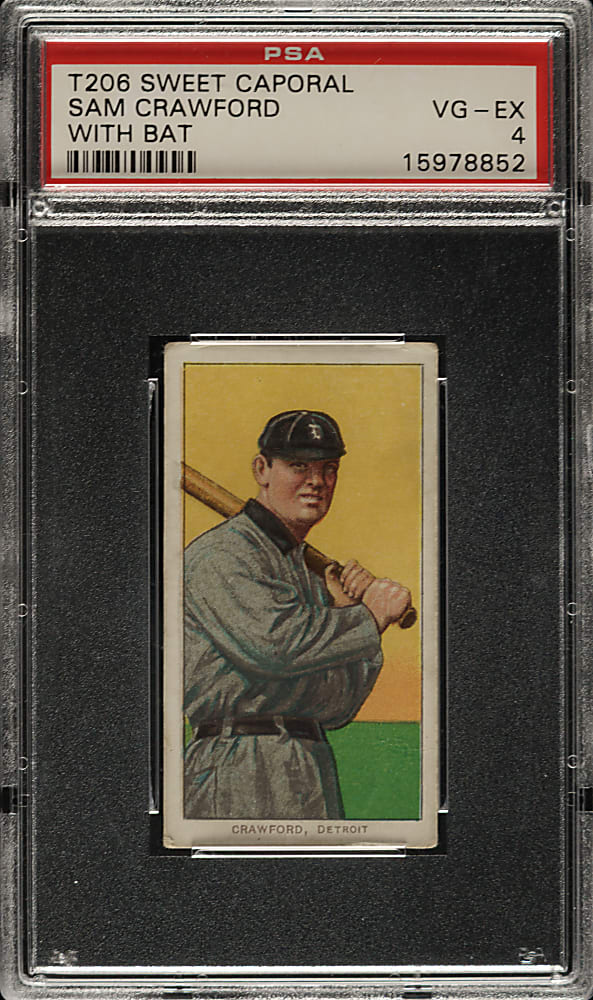 1909-1911 T206 White Border Sam Crawford with Bat PSA VG-EX 4