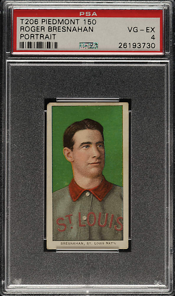 1909-1911 T206 White Border Roger Bresnahan Portrait PSA VG-EX 4