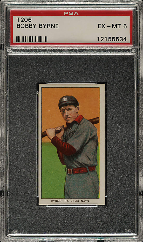1909-1911 T206 White Border Bobby Byrne PSA EX-MT 6