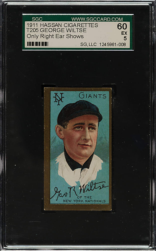 1911 T205 Gold Border George Wiltse Right Ear Only SGC EX 60