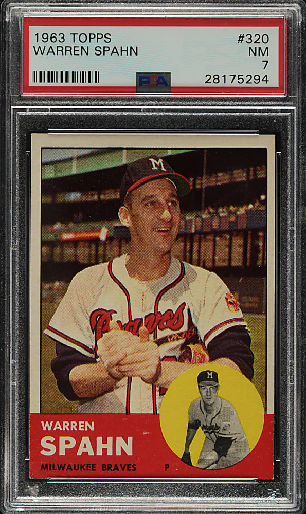 1963 Topps #320 Warren Spahn PSA NM 7