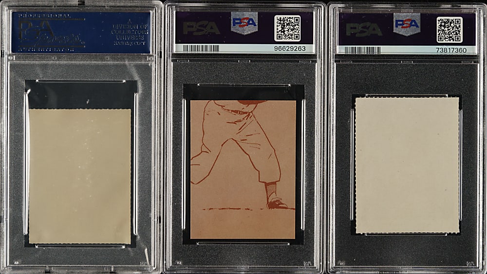 1955 Golden Stamps Brooklyn Dodgers and New York Giants PSA-Graded Trio: Duke Snider, Pee Wee Reese and Sal Maglie