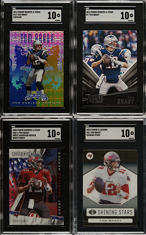2012 to 2021 Panini Football Tom Brady SGC GEM MINT 10 Collection (14)