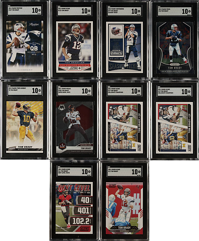 2012 to 2021 Panini Football Tom Brady SGC GEM MINT 10 Collection (14)