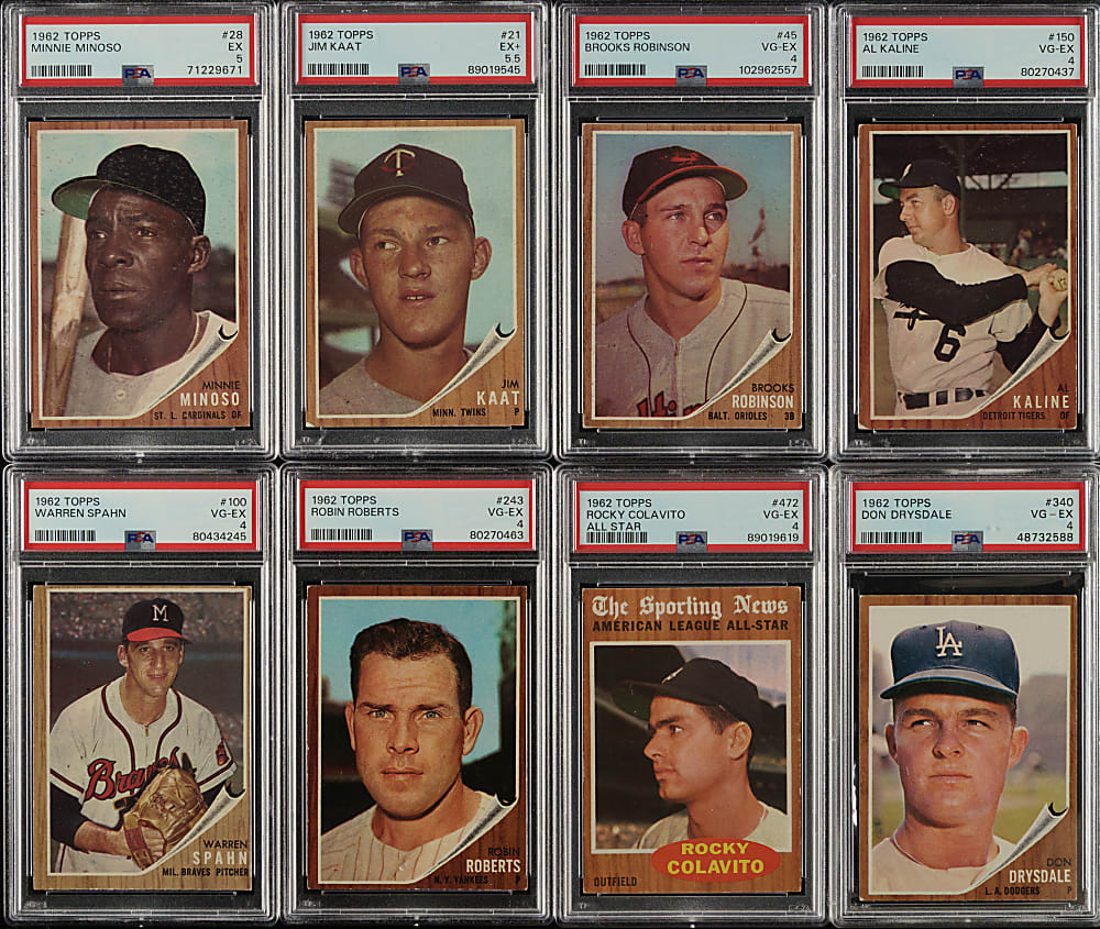 1962 Topps Hall of Fame and Star PSA-Graded Collection (12) Including Sandy Koufax, Don Drysdale, and Brooks Robinson