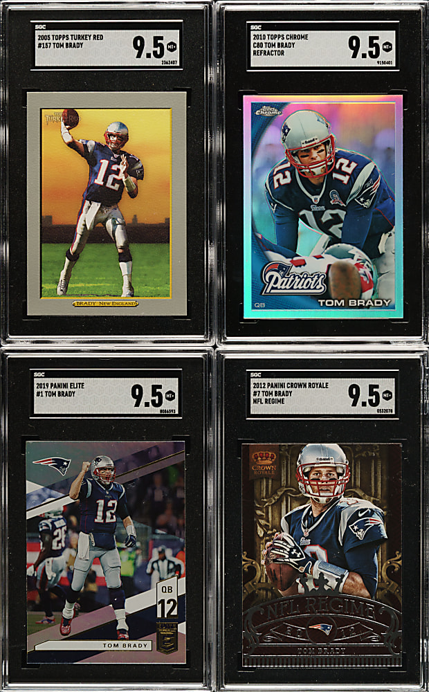 2005 to 2021 Topps and Panini Football Tom Brady SGC MINT+ 9.5 Collection (37)