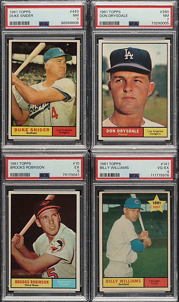1961 Topps PSA-Graded Collection (36) Including Duke Snider, Don Drysdale, and Billy Williams Rookie