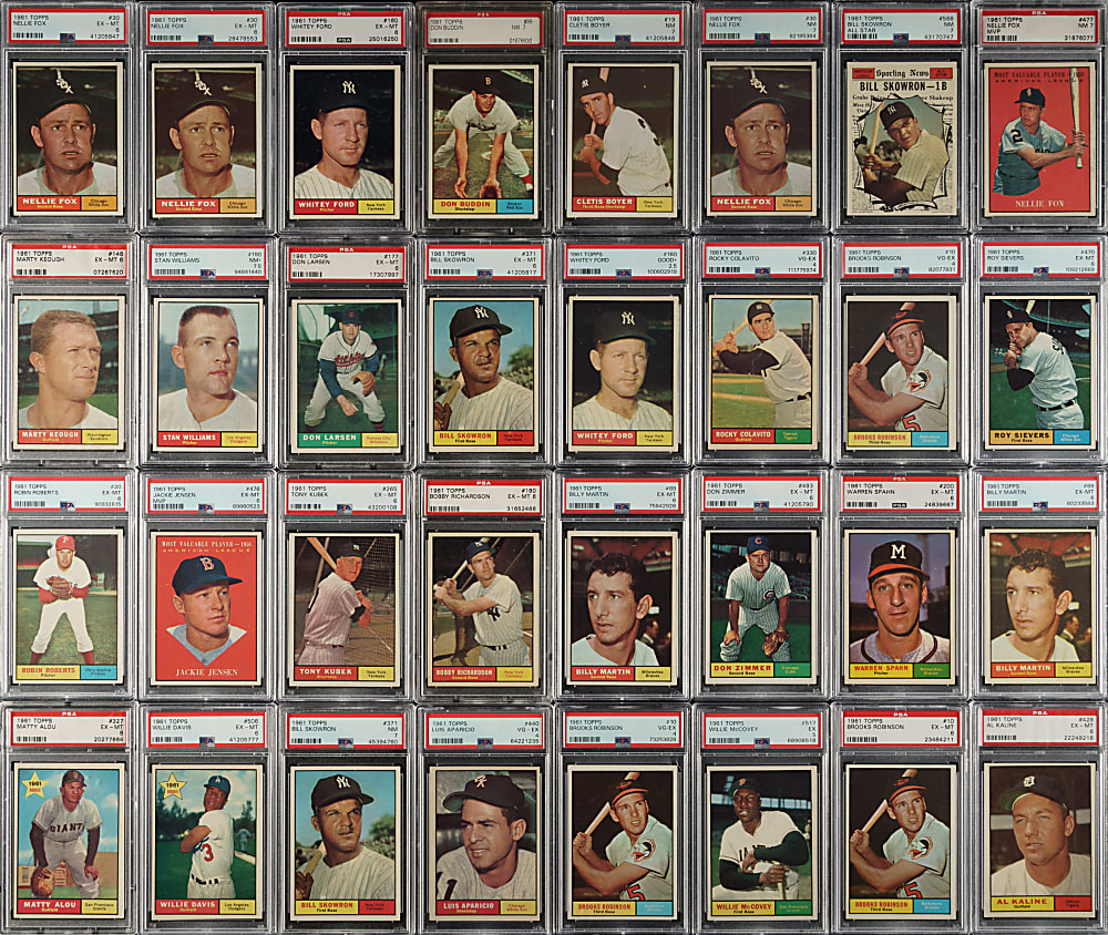 1961 Topps PSA-Graded Collection (36) Including Duke Snider, Don Drysdale, and Billy Williams Rookie