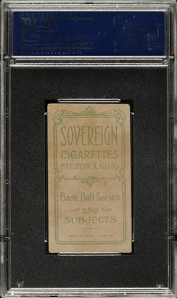 1909-1911 T206 White Border Lefty Leifield Batting PSA VG 3 - Sovereign 350 Back