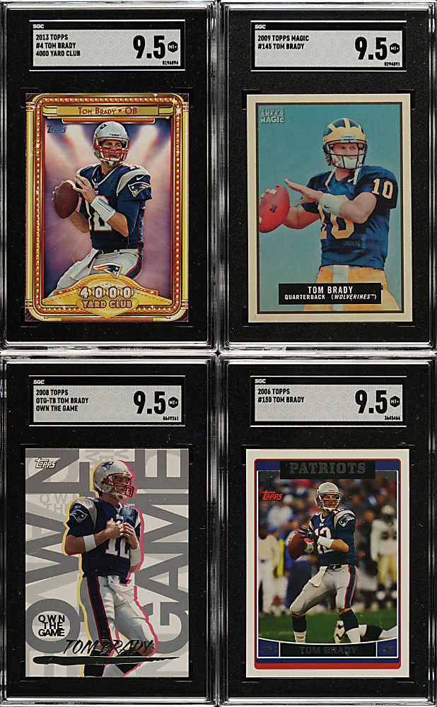 2005 to 2021 Topps, Upper Deck and Donruss Football Tom Brady SGC MINT+ 9.5 Collection (28)