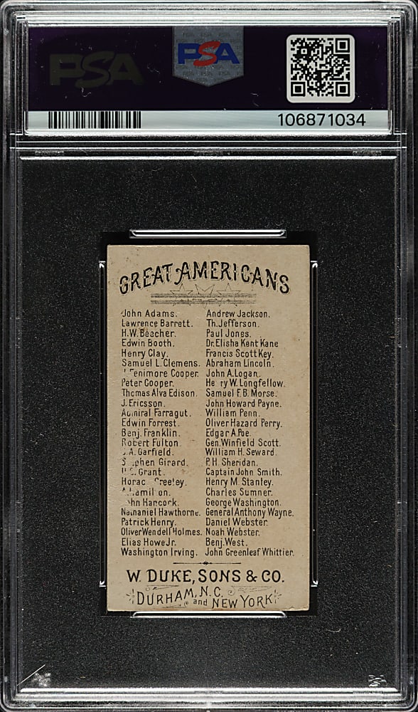 1888 N76 Duke "Great Americans" P. H. Sheridan PSA VG 3