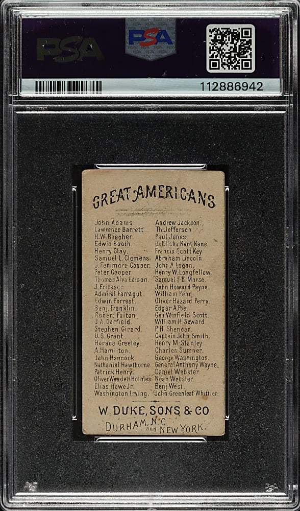 1888 N76 Duke "Great Americans" William H. Seward PSA VG 3